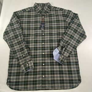 CREMIEUX Men’s Green Plaid Button-Down Long Sleeve Shirt Men’s Size:LT NEW